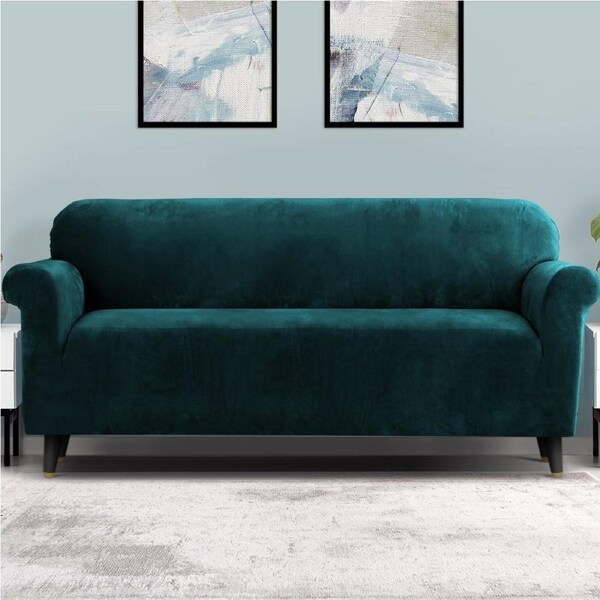 4 Seater Artiss Sofa Cover Couch Covers Velvet Agate Green