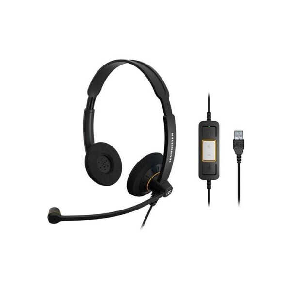 EPOS - Sennheiser IMPACT SC 60 USB ML Binaural Wideband Office headset, integrated call control, USB connect, Activegard protection, noise cancel mic,