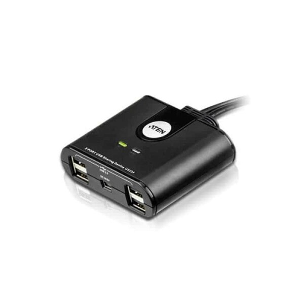 Aten Peripheral Switch 2x4 USB 2.0, 2x PC, 4x USB 2.0 Ports, Remote Port Selector, Plug and Play, Hot Pluggable
