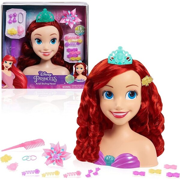 Disney Kids/Childrens Princess Ariel Hair Styling Head Interactive Play Toy 3+