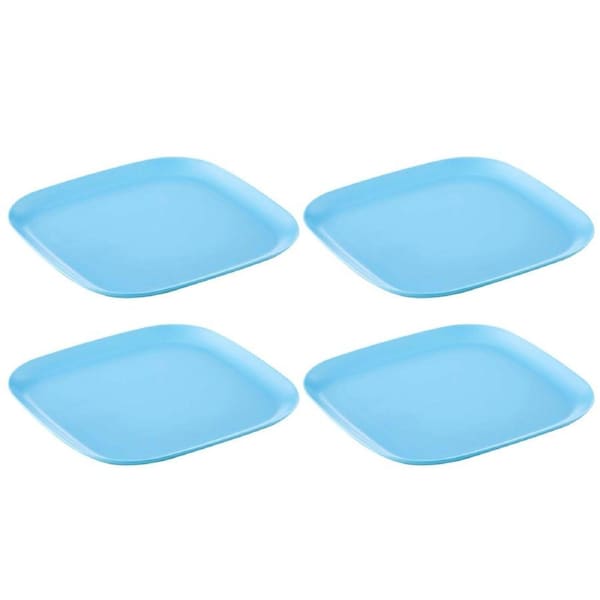 4PK Delilah Melamine 22cm Picnic Snack Food Plate Dinner Tableware Dish Blue