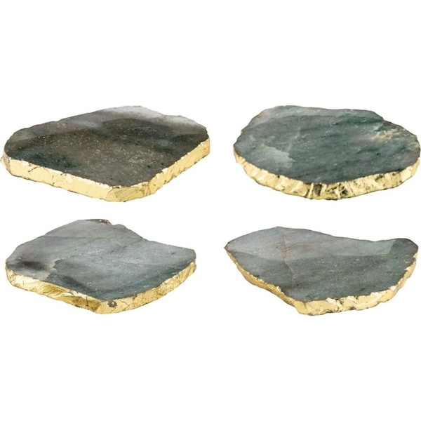 4PK Allira 10cm Agate Drink Cup Coaster Set Tableware Mat Table Protector Green
