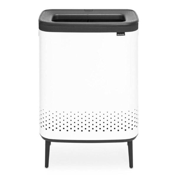 Brabantia Bo Dual 45 Litre Compartments Laundry Bin - White