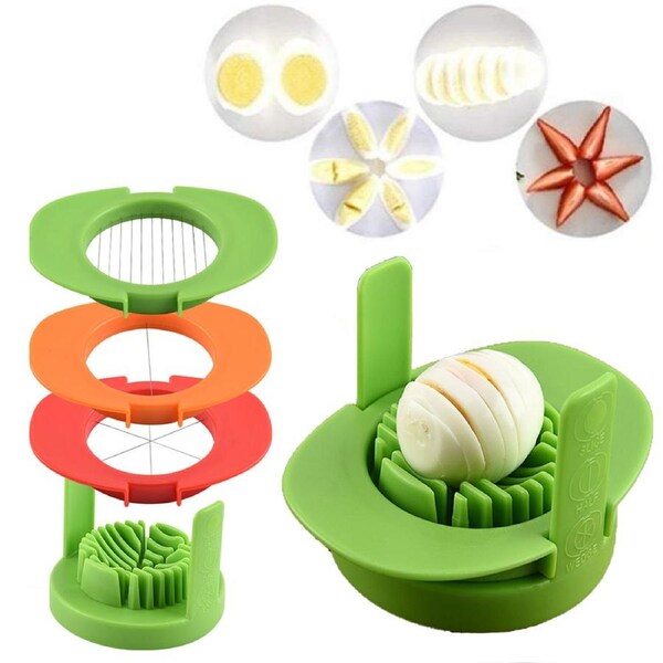 3 in 1 stainless steel wire egg slicer cutter easy kitchen tool