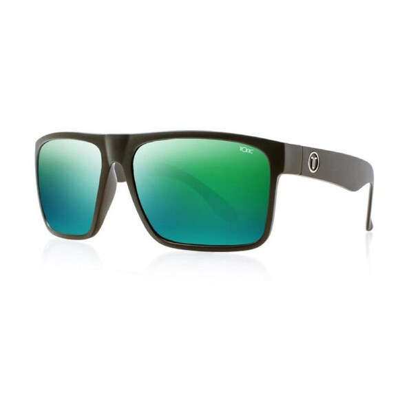 Tonic Outback Polarised Sunglasses with Glass Green Mirror Lens and Black Frame