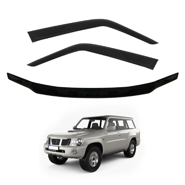 Luxury Weather Shields + Bonnet Protector for Nissan Patrol GU Y61 2004-2015