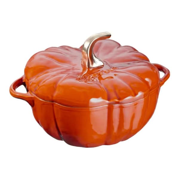 Staub Enamelled Cast Iron Pumpkin Cocotte 24cm / 3.45L - Cinnamon