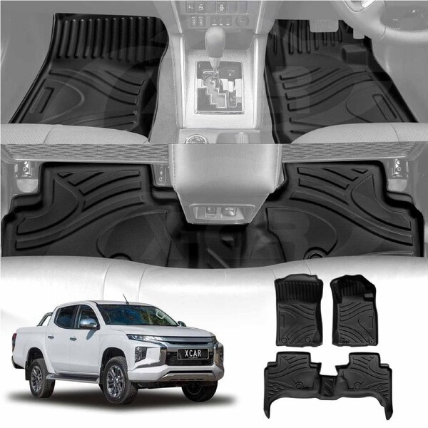 3D Customized Heavy Duty All Weather Car Mat Floor Liner Full Set Carpet for Mitsubishi Triton MQ MR Double Cab 2015-2024