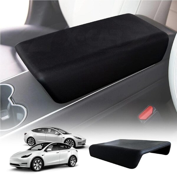 Tesla Model 3 2017-2023 and Model Y 2021-2025 Center Console TPE Armrest Pad Cover Decoration Protector