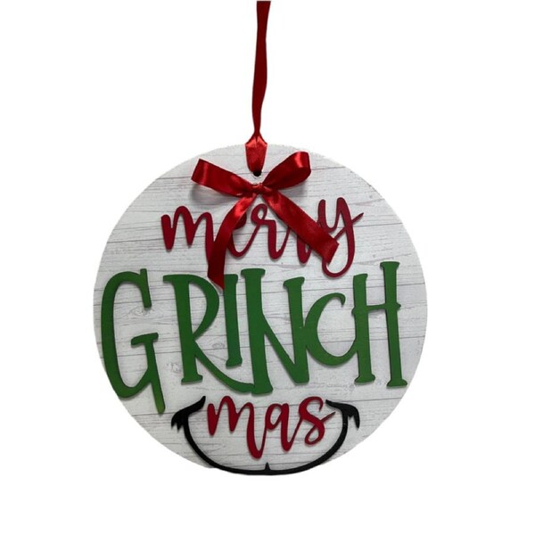 Wooden Sign Merry Christmas with Sprig 30cm