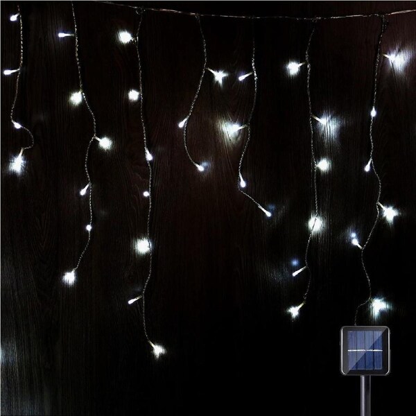 480 COOL WHITE Solar 14.25m Icicle Light
