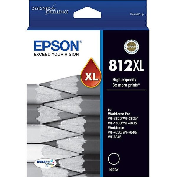 Epson 812XL Ink Cartridge High Yield Black C13T05E192 Genuine Original