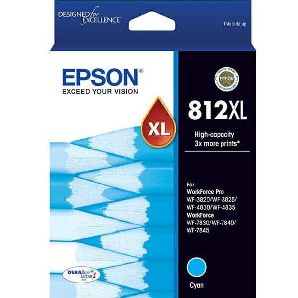 Epson 812XL Ink Cartridge High Yield Cyan C13T05E292 Genuine Original