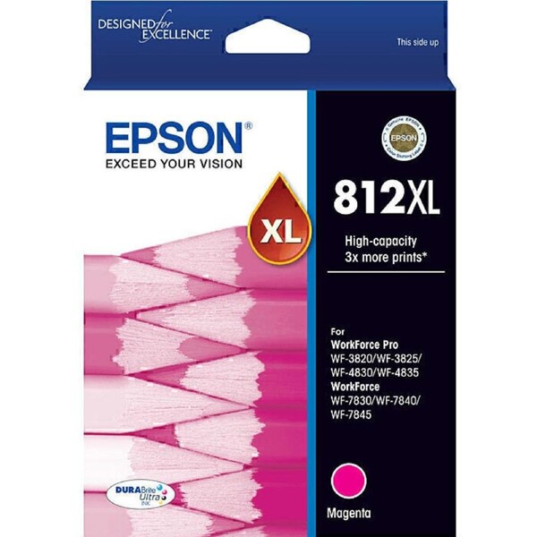 Epson 812XL Ink Cartridge High Yield Magenta C13T05E392 Genuine Original
