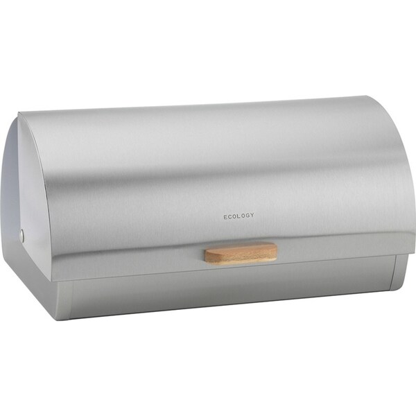 Ecology Provisions 18cm Stainless Steel/Acacia Bread Bin Storage Container SLV
