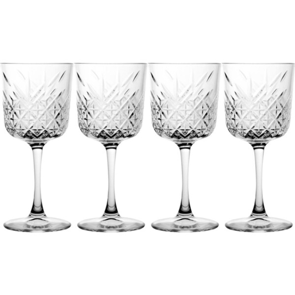 4pc Pasabahce Timeless 330ml Red Wine Glasses Stemware Cocktail Drink Cup Clear
