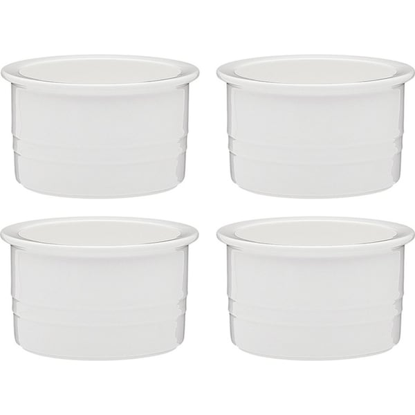 4pc Ecology Signature 11cm Porcelain Ramekin Dish Round Oven Bakeware White