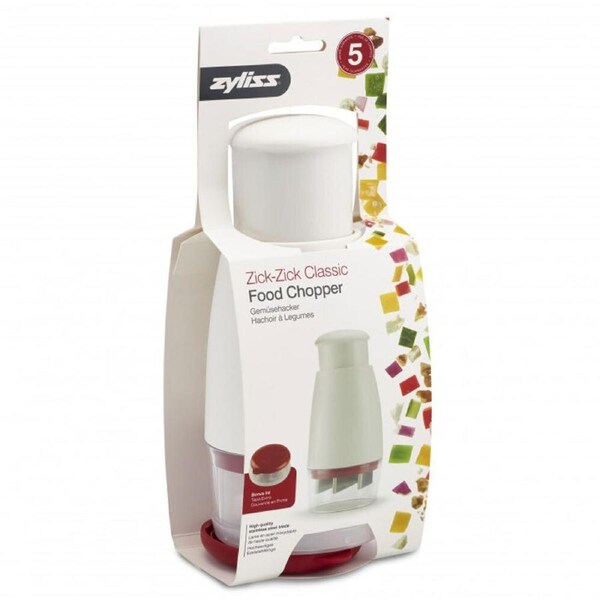 Zyliss Zick-Zick 22cm Classic Manual Food Chopper Vegetable Cutter/Slicer White