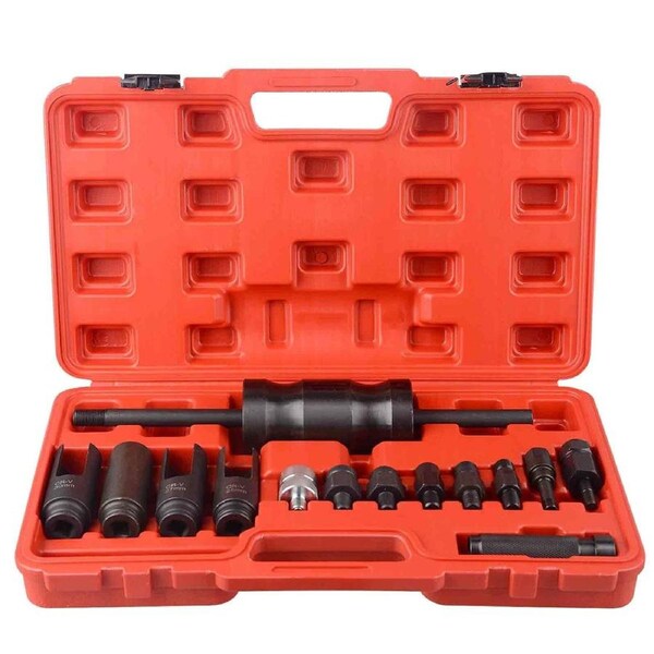 14Pcs Diesel Injector Extractor Remove & Common Rail Adaptor Puller Slide Hammer