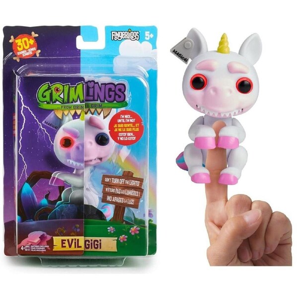 WowWee Fingerlings Unicorn - Grimlings Evil Gigi - Interactive Toy Pet