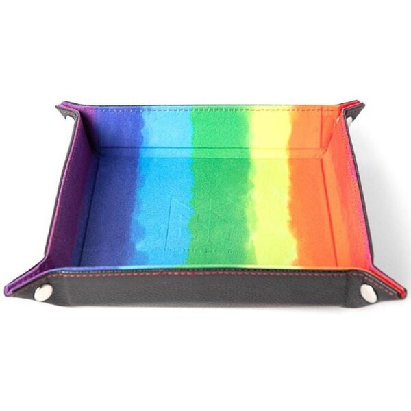 MDG Velvet Folding Dice Tray - Watercolour Rainbox (10 x 10)