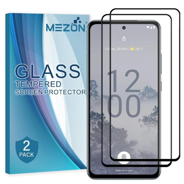 [2 Pack] Full Coverage Nokia X30 5G Tempered Glass Crystal Clear Premium 9H HD Screen Protector by MEZON (Nokia X30 5G, 9H Full)