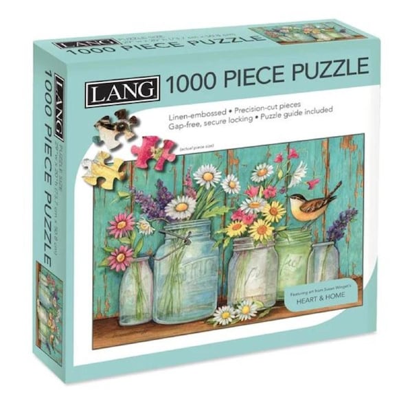 Lang Jigsaw Puzzle 1000 Piece Mason Flowers Linen Embossed