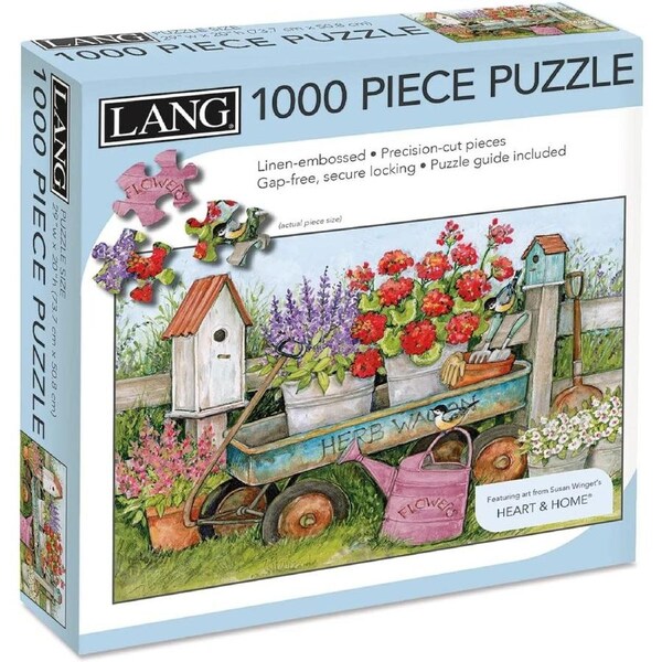 Lang Jigsaw Puzzle 1000 Piece Blue Wagon Linen Embossed