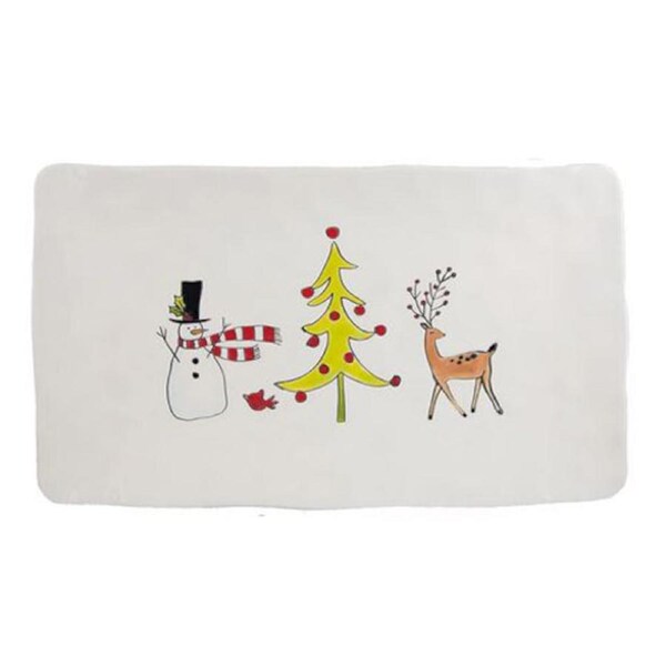 Lang Kitchen Dining Winter Whimsy Snowman Serving Platter Plate