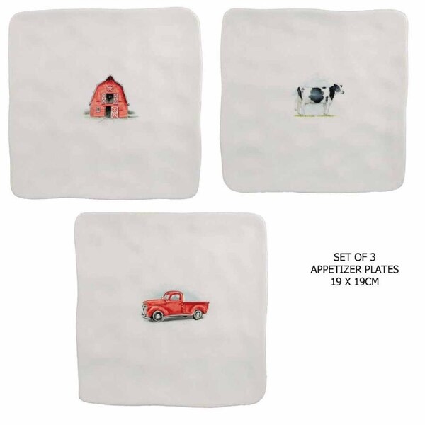 Lang Kitchen Dining Farmhouse Set of 3 Serving Appetizer Plates