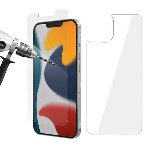 9H Tempered Glass Screen Protector Guard for Apple iPhone 14 Front and Soft Back