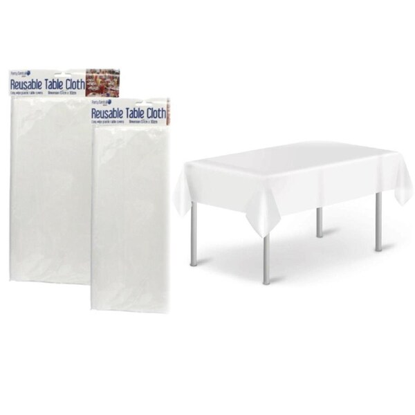 2PCS Reusable Table cloth Birthday Rectangle Wedding Tableware Cover Cloth Banquet Party