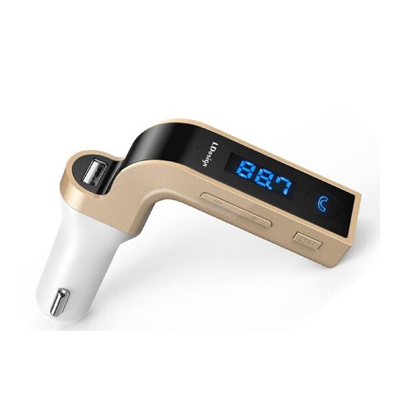 Hands-free Bluetooth FM Transmitter Car Kit-Gold