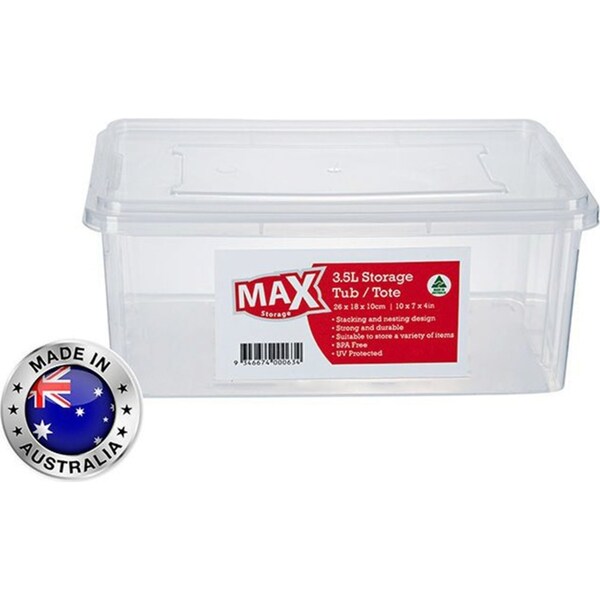 12 x Plastic Storage Container Kitchen Fridge Pantry Organiser Box Tubs 3.5L