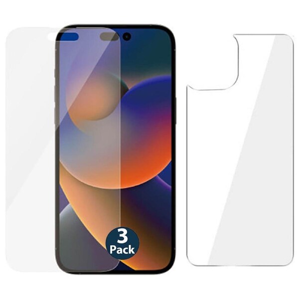 3pk Soft PET Film Screen Protector Guard for Apple iPhone 14 PRO Front and Back