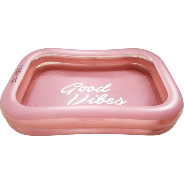 Good Vibes 262x175cm PVC Inflatable Swimming Pool Above Ground Family/Kids Pink