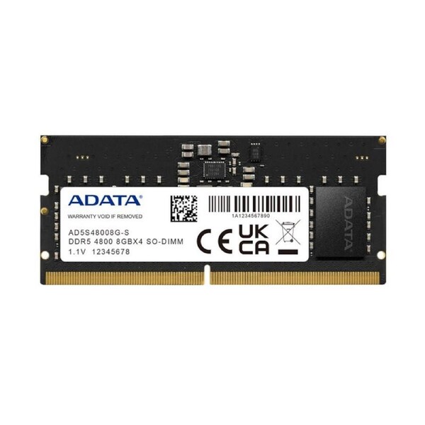 Adata 8GB(1x 8GB) DDR5 4800MHz SO-DIMM Memory Module 262-Pin, CL40, 1.1v RAM [AD5S48008G-S]
