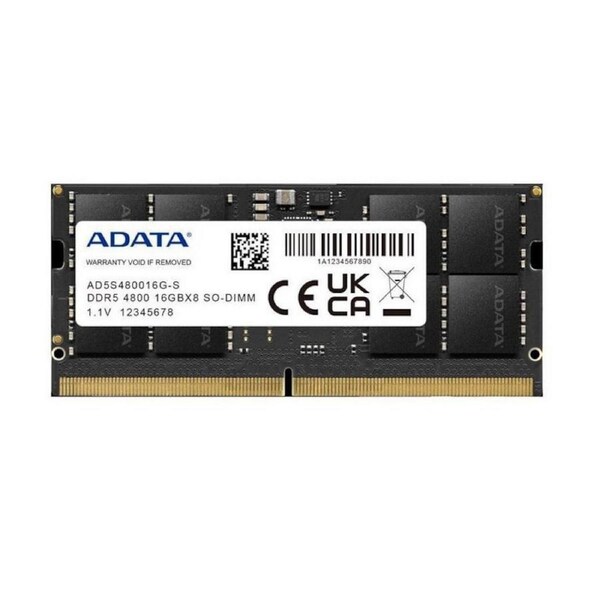 Adata 16GB(1x 16GB) DDR5 4800MHz SO-DIMM Memory Module 262-Pin, CL40, 1.1v RAM [AD5S480016G-S]