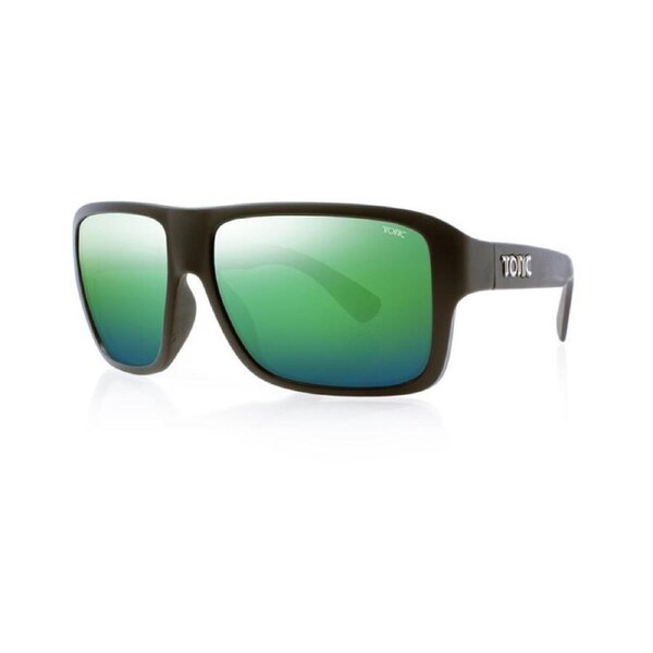 Tonic Swish Polarised Sunglasses with Glass Green Mirror Lens & Black Frame