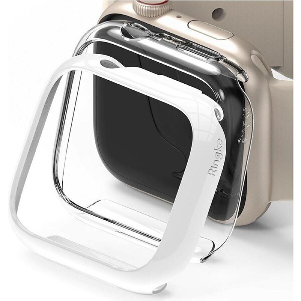Ringke Slim Apple Watch 7 41mm Case 2-Pack - Clear / White