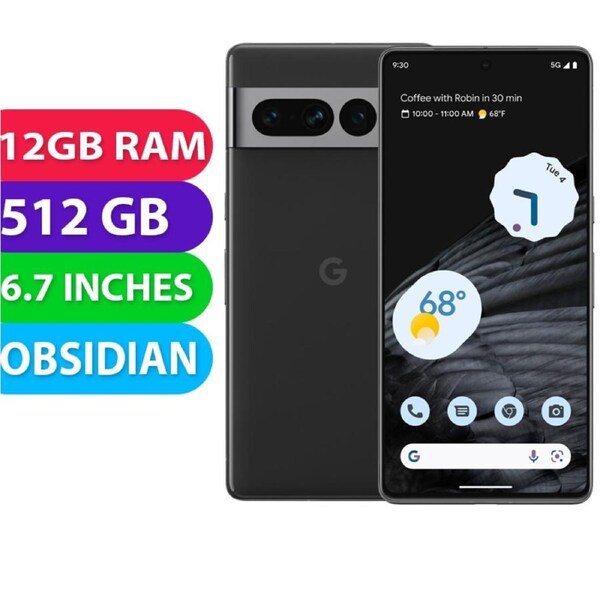 Google Pixel 7 Pro (12GB RAM, 512GB, Obsidian) - BRAND NEW