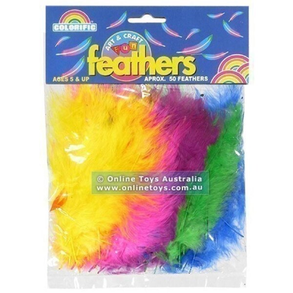 Colorific Feathers - Assorted Colours - 50 Pack