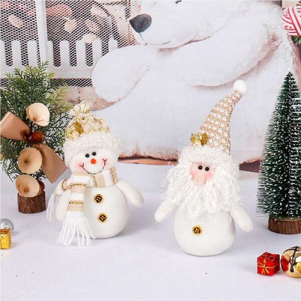 2Pcs Christmas Gnome Doll Old Man Snowman Doll Merry Christmas Decorations