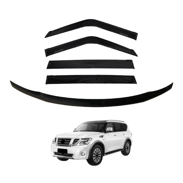 Luxury Weather Shields + Bonnet Protector for Nissan Patrol Y62 2012-2019