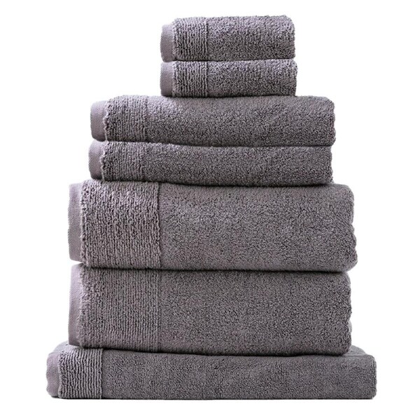 Renee Taylor Hotel Spa 7 Piece Towel Pack Aireys 650GSM Zero Twist Charcoal