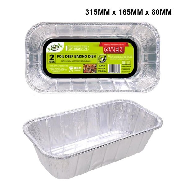 10PCS Deep Design Foil Baking Trays 31.5x16.5x8cm Aluminium Cake BBQ Container