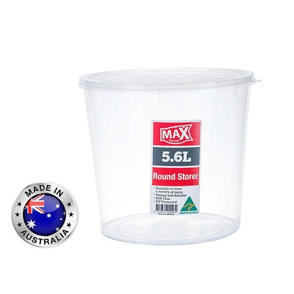 5 x Round Kitchen Pantry Storer 5.6L Food Honey Storage Container Buckets Bin