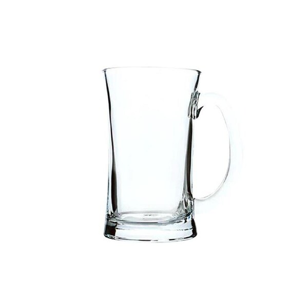 2 x Blinkmax 314ml Beer Mug Glass Drinking Cup with Handle Clear Jug Glasses