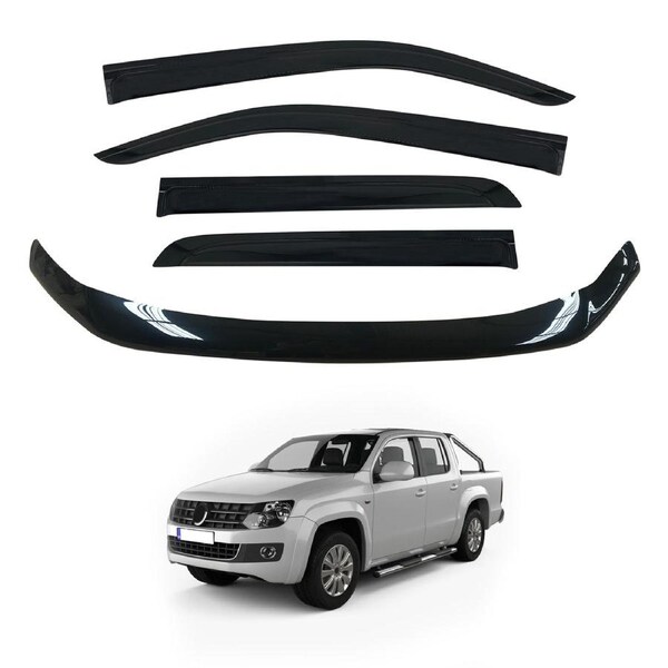 Luxury Weather Shields + Bonnet Protector for Volkswagen Amarok 2H Series Dual Cab 2009-2022