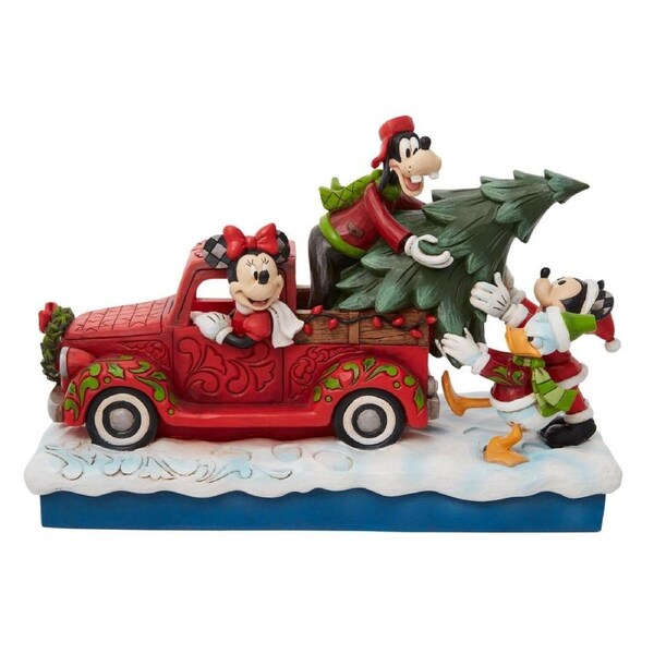 Disney Traditions by Jim Shore - Mickey & Friends Red Truck Christmas Tree Fab 4 Figurine 16.5cm